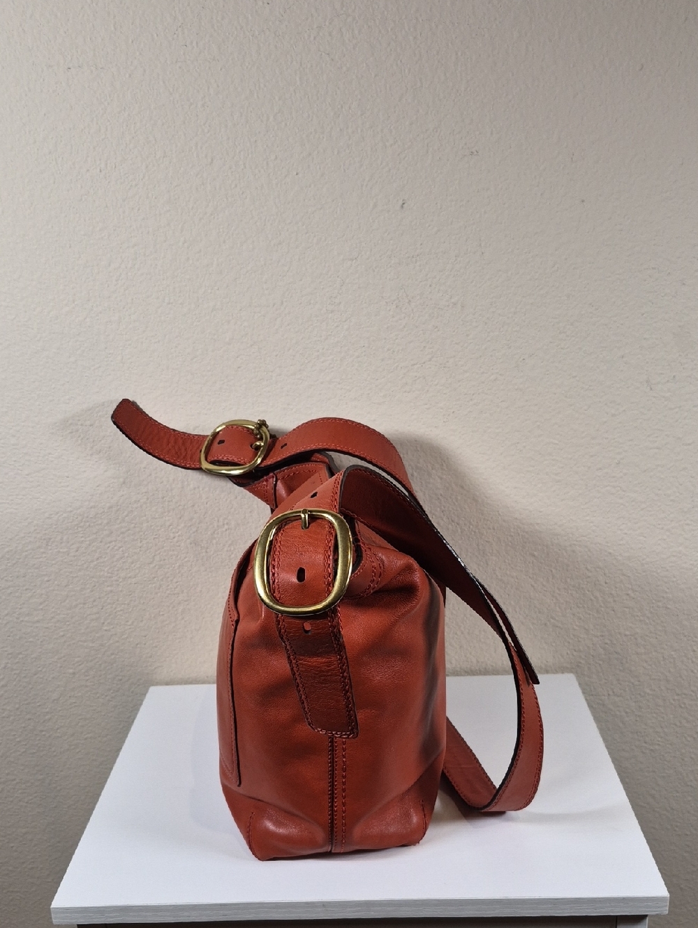 Coach Orange Leather Bleeker Duffle with Tattersall lining - Picture 11 of 16